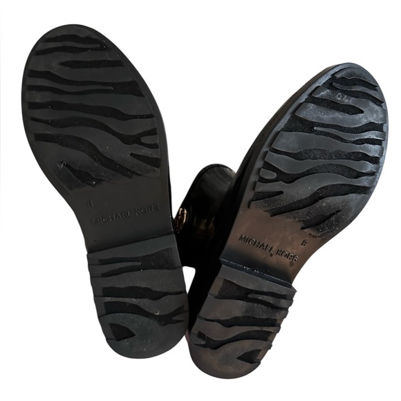 MICHAEL KORS BENJI RAIN BOOTIE/BOOTS BLACK w/ GOLD LOGO Size 8 - Picture 5 of 10